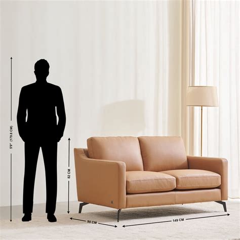Buy Parque Half Leather 2-Seater Sofa - Tan from Home Centre at just ...