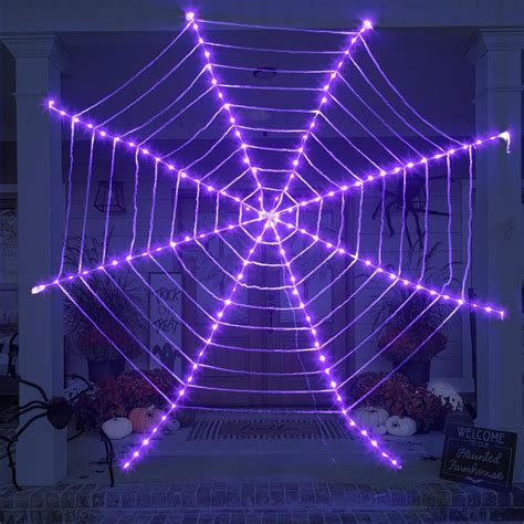 Amazon.com: Halloween Spider Web Lights Decoration 455LED Spider Webs ...