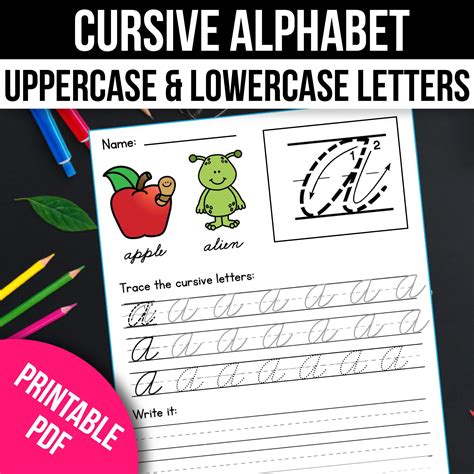 Cursive Alphabet Uppercase And Lowercase - Jenny Printable