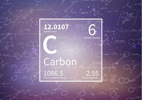 Premium Vector | Carbon chemical element with first ionization energy ...