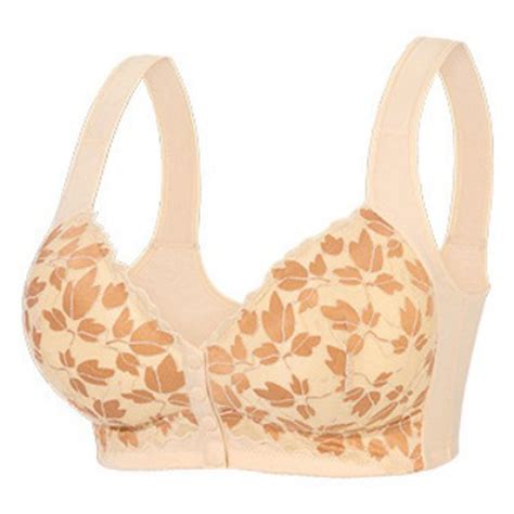 Yyeselk Front Closure Bras for Older Women Comfort Wireless Breathable ...