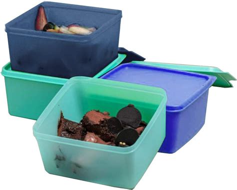 Tupperware . Keep Tab Small 500Ml Capacity- Set Of 4 Pc, Plastic, Blue ...