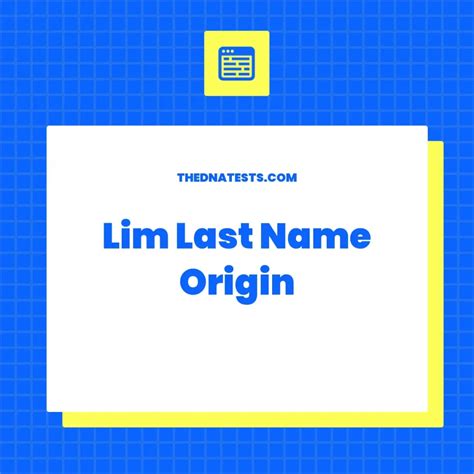 Lim Last Name Origin