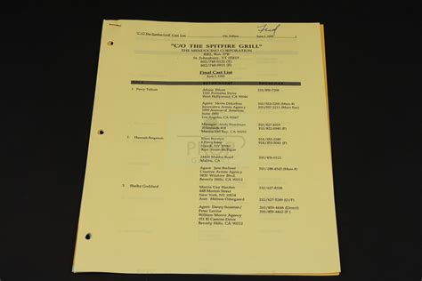 The Prop Gallery | Production paperwork