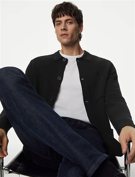 Buy Cotton Modal Knitted Jacket at Marks & Spencer