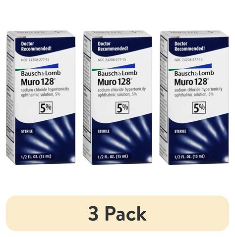 (3 pack) Muro 128 5% Ophthalmic Eye Solution - 0.5 Fl Oz (15 Ml) - Walmart.com