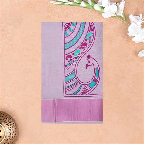 Southloom Exclusive Onam Kerala Traditional Fancy Border Floral Peacoc ...