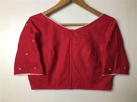 Maroon Embroidered Cotton Blouse – thesaffronsaga