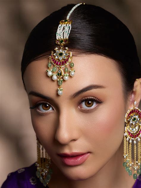 Gold Plated Red Handcrafted Brass Kundan Ring