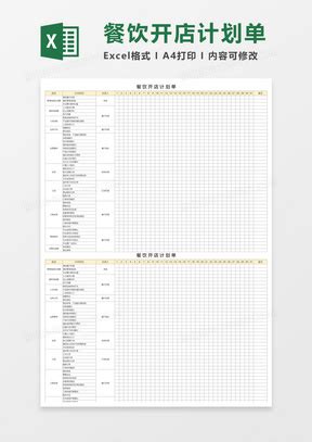 餐饮Excel表格模板_餐饮Excel表格模板下载_熊猫办公