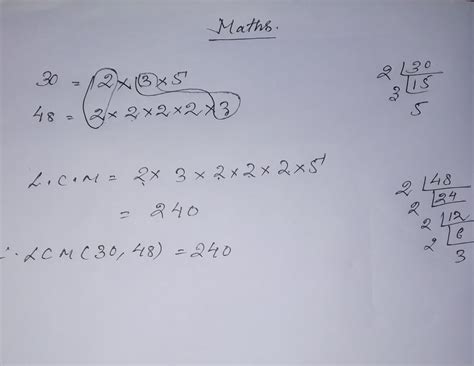 find the LCM of the following using the prime factorisation method 30 ...
