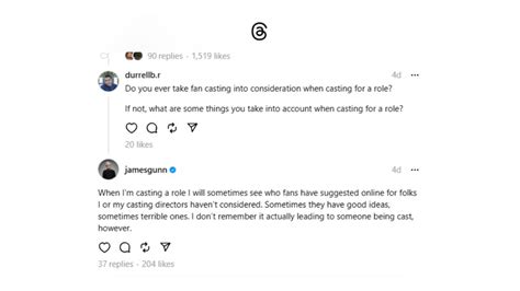 James Gunn Talks About Fans Influencing Casting; Confirms the Status of ...