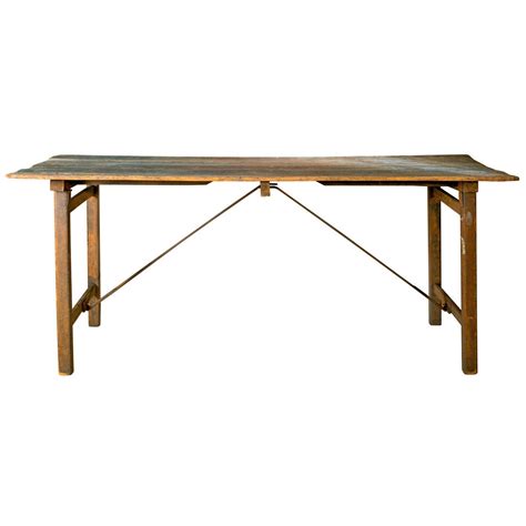 Rustic French Wood and Iron Folding Table at 1stDibs | french folding ...