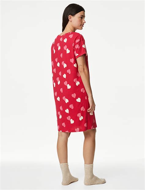 Buy Pure Cotton Heart Print Nightdress at Marks & Spencer