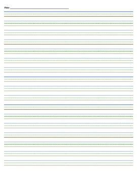 Color (Blue, Green, Brown) adaptive dashed line paper by Amy Lu | TpT