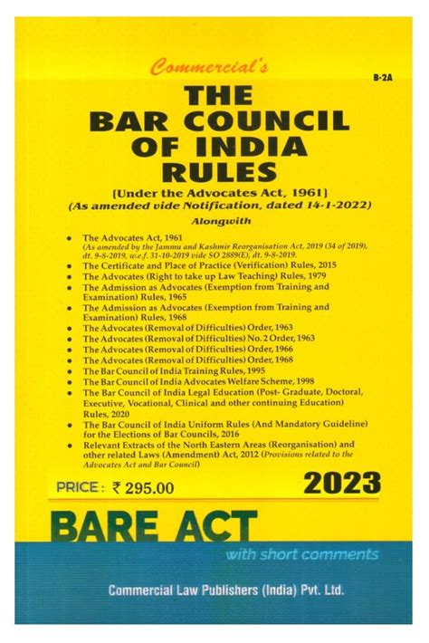 Buy Bar Council of India Rules, 1975 under the Advocates Act, 1961 Book ...