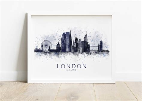 London Skyline Wall Decal London City Skyline United Kingdom Wall