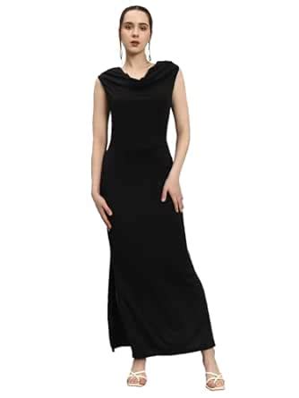Buy Vaararo Sleeveless Party Dress for Women with Side Slit | Shiny ...