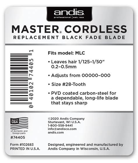 Andis Master® Cordless Fade Blade Set - Black - Atlanta Barber and ...