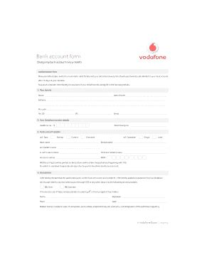 Bank Account Form ROB - Vodafone India - Vodafone - Fill and Sign ...