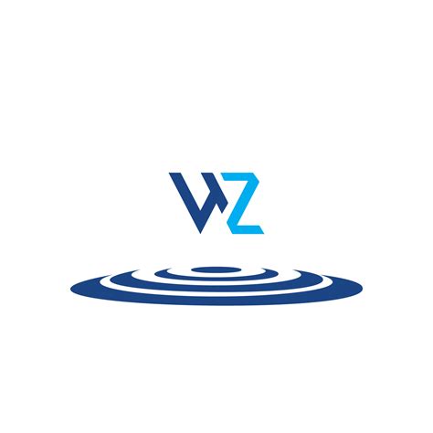 WZ letter Blue logo. WZ monogram, simple vector logo symbol. 5820439 ...