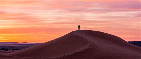 Download wallpaper 2560x1080 lonely, loneliness, silhouette, desert ...