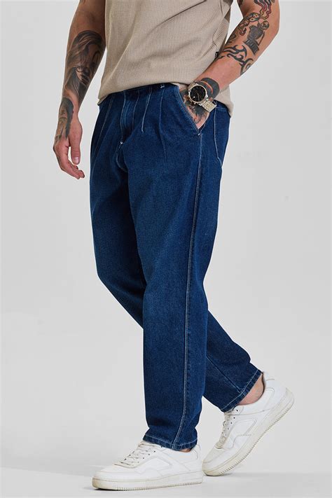 Buy Men's Indigo Blue Mid Rise Baggy Fit Jeans Online | Snitch – SNITCH