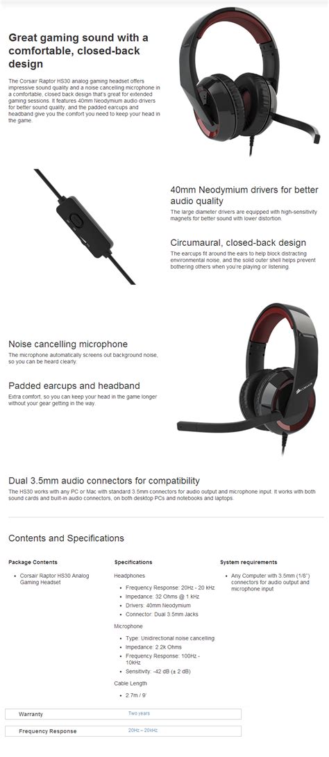 Corsair on sale hs 30