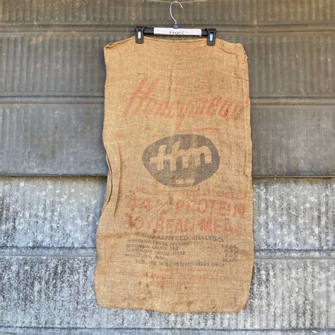 Vintage Honeymead 44% Protein Soybean Oil Meal Burlap Sack Honeymead Products Mankato MN ...