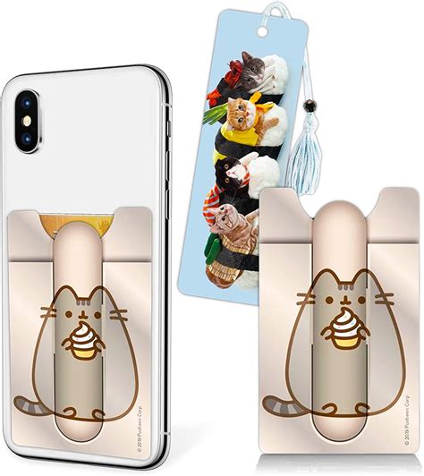 Pusheen The Cat Pusheen Cat Merchandise Set: Mobile Wallet and Sushi ...