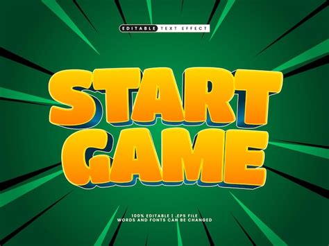 Start game editable text effect in simple and modern text style ...