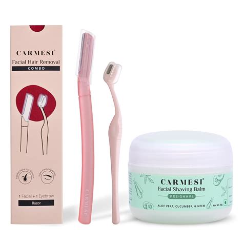Carmesi Women's Face Hair Removal Combo | 1 Face Razor, 1 Eyebrow Razor ...
