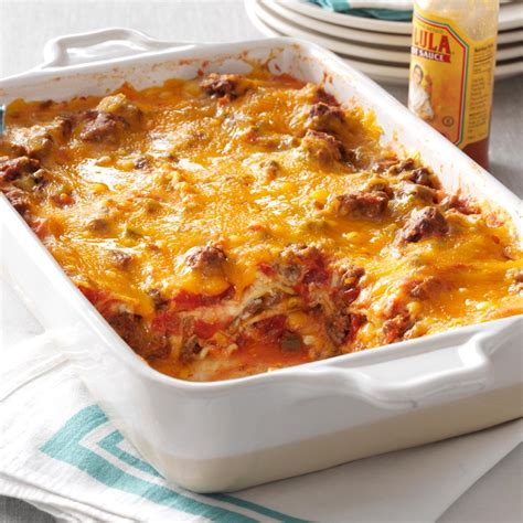 Beef Taco Lasagna Recipe   Taste of Home