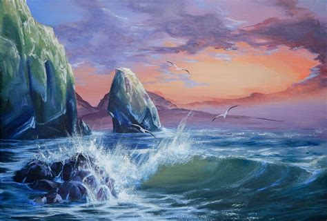 Custom large artwork Ocean art painting Original acrylic | Etsy