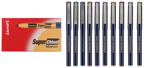 Luxor Finewriter Assorted color (Pack of 10 Pen) 997 Super Chisel ...