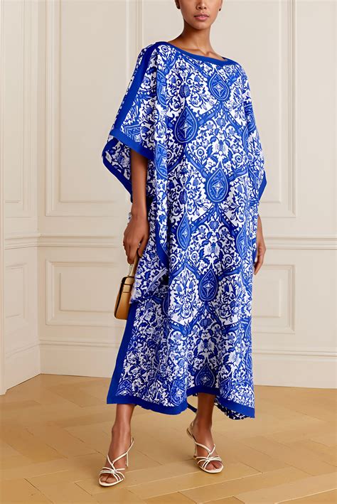 Royal Blue & White Floral Print | Free Size – Piaah