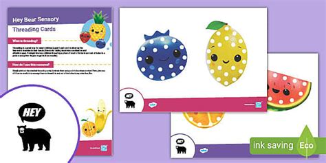 Hey Bear Sensory: Threading Cards (teacher made) - Twinkl