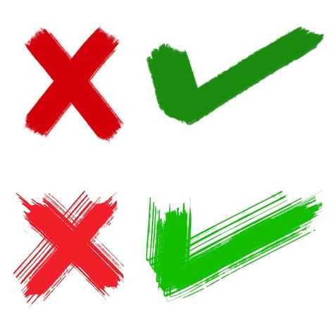 Check mark and cross symbols isolated | Premium Vector