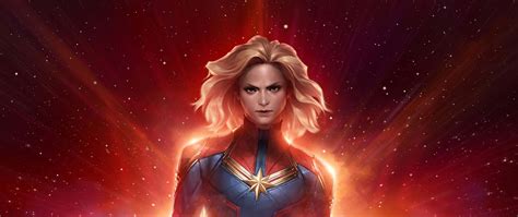 Download Brie Larson 2560 X 1080 Captain Marvel Wallpaper | Wallpapers.com