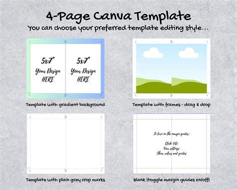 5x7" Portrait CARD Printing CANVA Template Printable | Invitation ...