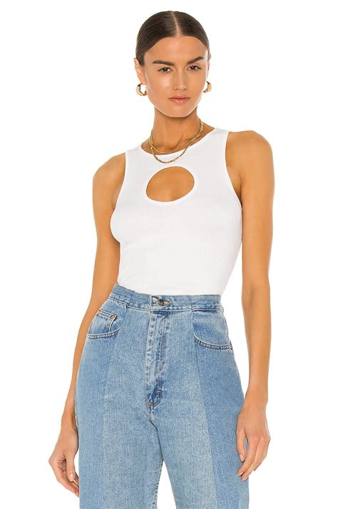 Autumn Cashmere X REVOLVE Rib Cutaway Tank in Bleach White | REVOLVE