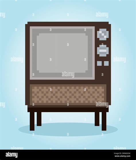 8 Bit Pixel Classic Television in Vector Illustration for Game Assets ...