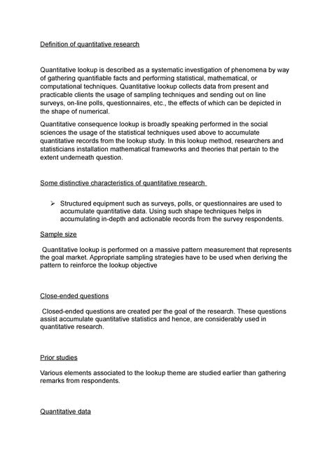 Definition of quantitative research - Definition of quantitative ...