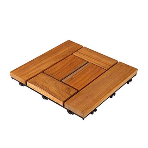 Sharpex Deck Tiles with Interlocking | 1 Piece Teak Wood Floor Decking ...