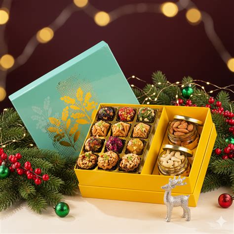Torquise Assorted Christmas Baklava & Dryfruit Box – THE BAKLAVA BOX