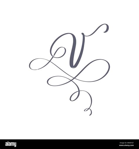 Fancy Cursive Letter V