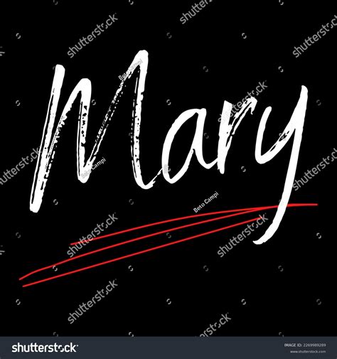 Illustration Black Background Name Mary Written Stock Illustration ...