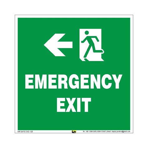 Mr. Safe - Emergency Exit Sign PVC Sticker 8 inch X 8 inch : Amazon.in ...