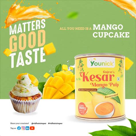 Younick Kesar Mango Pulp Sweetened - Vidhata Impex