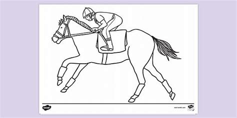 Horse and Jockey Colouring Sheet | Colouring Sheets - Twinkl
